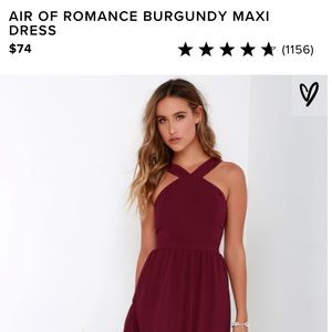 Lulu’s Air of Romance Burgundy Maxi Dress